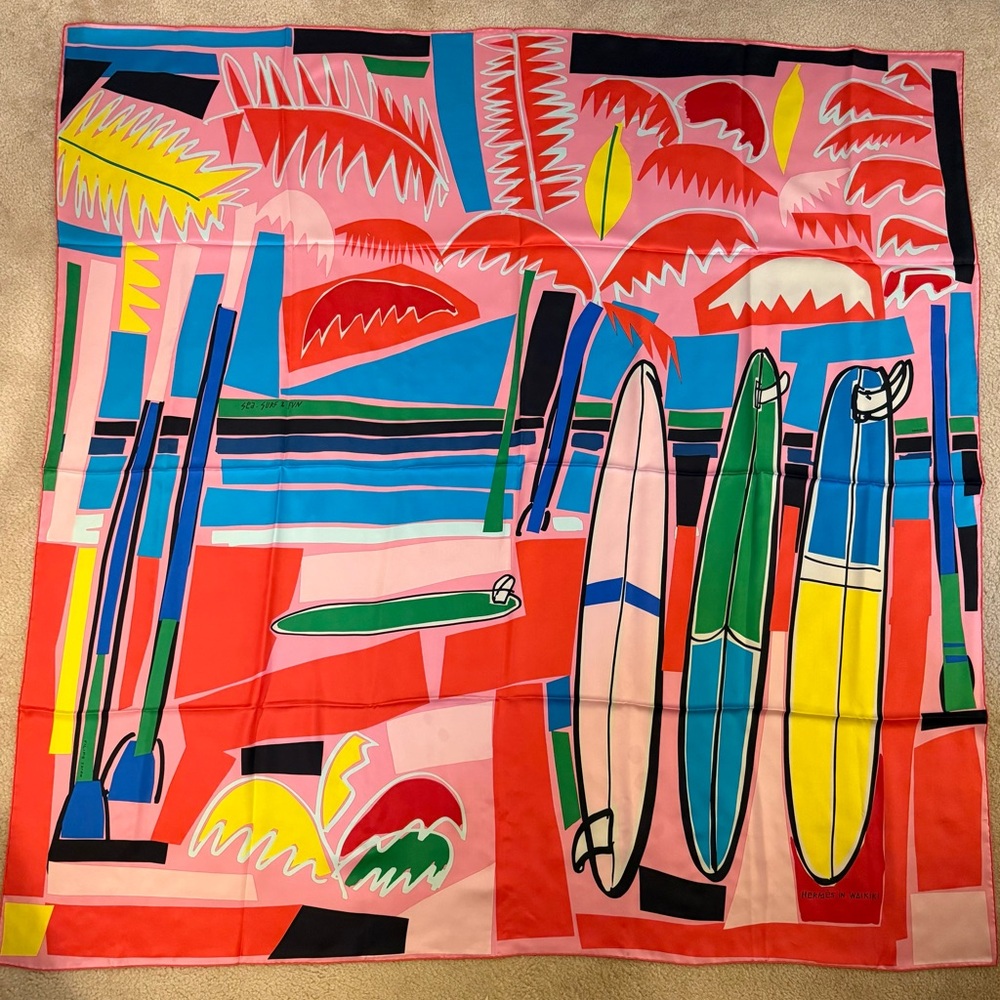 Hermes Multicolor Surfboard Scarf